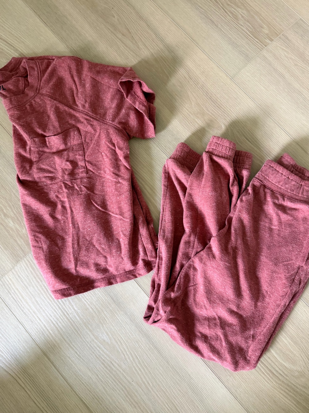 Madewell Soft Heathered Rose Lounge Set - Pocket Tee & Shorts